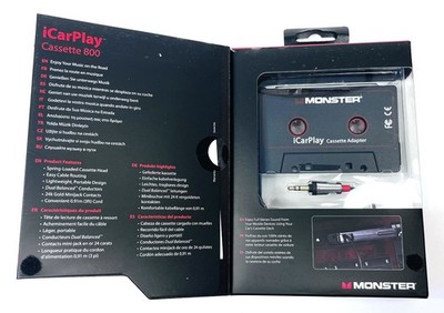 Monster iCarPlay 800 Cassette Adapter 133218 Car Audio AUX Tape Adapter