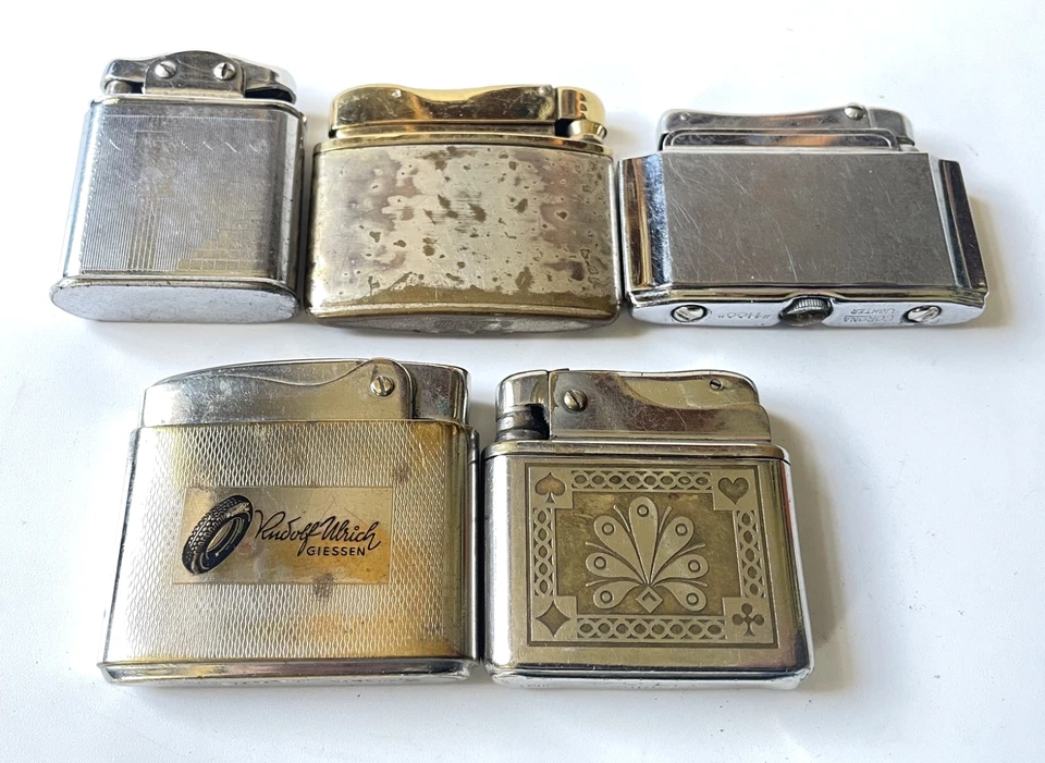 Konvolut 5 x alt Benzinfeuerzeug Solis, Rowenta Snip, Lord, Corona Lighter 1100 - Bild 2 von 4