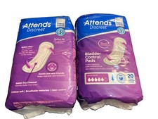 Attends Discreet, Women's Bladder Control Pads, 2 Packs 20ct, Maximum Absorbency