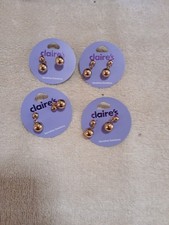 Claire's Jewelry Bulk Lot Of 4 Pair Rose Gold Tone Double Drop Earrings NWT