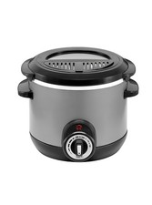 Compact Fryer 1.2L Grey | Small Electric Deep Fryer with Basket