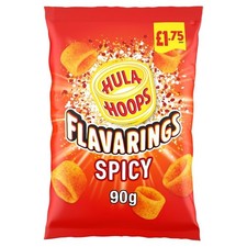 NEW Hula Hoops Flavarings Spicy Crisps 90g x 8