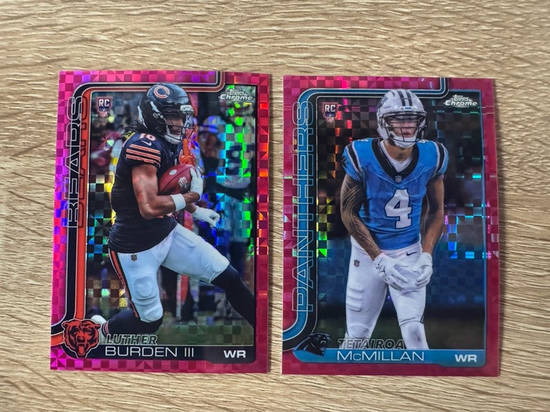 2025-26 Topps Chrome Football 2x Card Lot Of Rookie WideRecievers