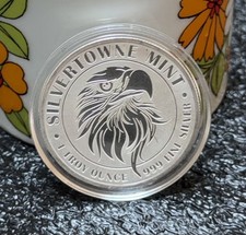 SILVERTOWNE MINT 1oz .999 SILVER ART ROUND, EAGLE, LOGO DESIGN, NICE! 80.00 per troy oz