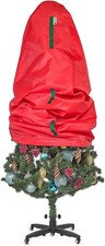 Upright Christmas Tree Storage Bag Fits 9 Ft Artificial Xmas Red Dust Cover