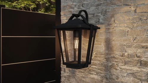 Darius 1-Light Outdoor Wall Lantern in Earth Black - Picture 6 of 6