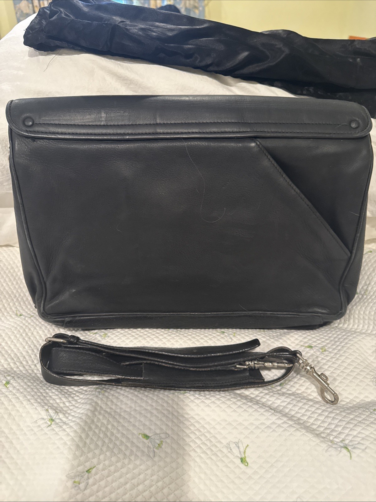 Giorgio’s Palm Beach Black Leather Briefcase Lock Strap image 6