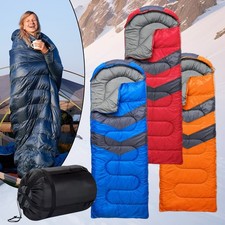 Premium 4 Season Single Sleeping Bag Waterproof Camping Hiking Envelope Zips Bag