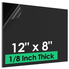 ABS Plastic Sheet 1/8 Inch Thick 3mm - 12" x 8", Black 12"x8"x1/8",