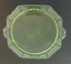 Uranium Anchor Hocking Glass Cake Plate Stand Princess Green Depression 1950’s