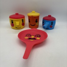 Vintage Worcester Toy Company Pots Pans 1960's Happy Face Lot 