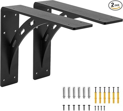 12''x10''x2.5'' Heavy Duty Shelf Brackets Max Load 1100LBS Premium Alloy Metal 2 PK