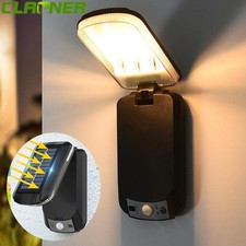 Foldable Solar Motion Sensor Wall Light Outdoor Garden Flood Lamp with Remote