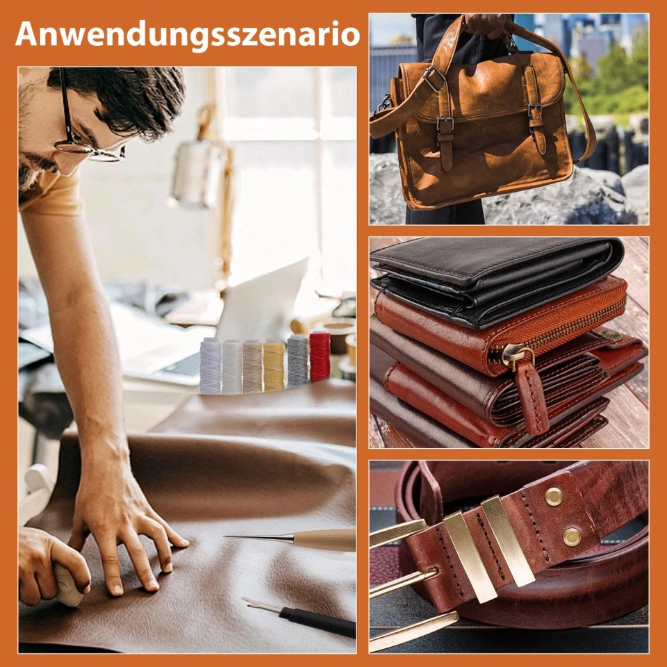 Leder-Nähset, Polsterreparaturset,48-Teiliges Hochleistungs-Nähset Mit Nähnadel~ - Bild 3 von 4