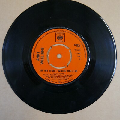 45rpm 7'' single ANDY WILLIAMS on the street where you live / almost there