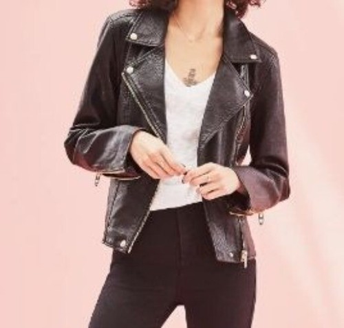 Blank NYC Damen Kunstleder Moto Jacke in Blackened Rose Gr. M - Bild 9 von 9