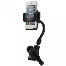 CAR MOUNT CHARGER HOLDER DC SOCKET USB PORT CRADLE PART SWIVEL for CELL PHONES