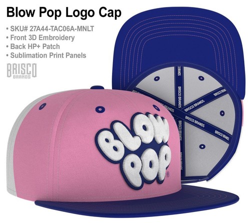 Pink Blow Pop Snapback Hat Trucker Skater Cap BlowPop Lollipop Bubble Gum - Picture 3 of 6