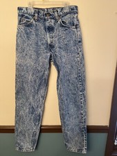 Vintage Levis 550 Acid Wash Jeans USA Made Orange Tab Red Batwing Tag 30x30 EUC