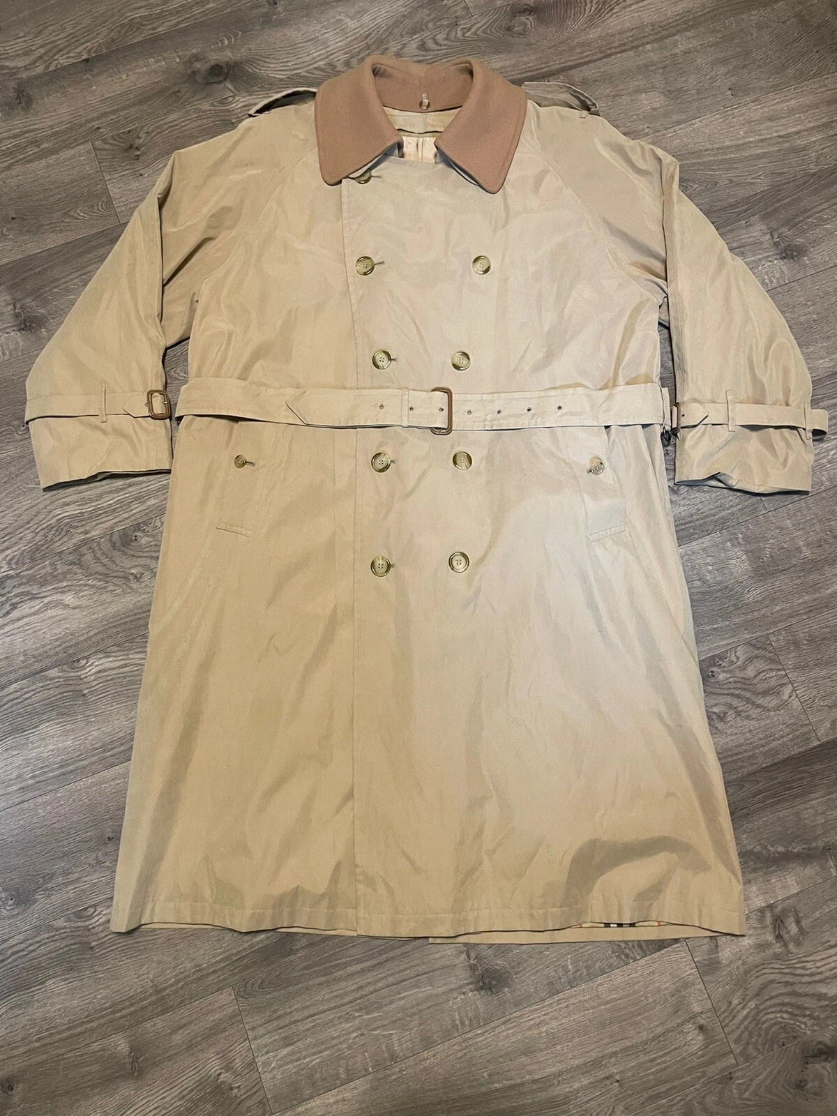 *RARO* trench lungo Burberry Kensington Heritage con fodera in lana da uomo taglia 46R