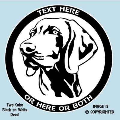 WEIMARANER DOG - PERSONALIZED 2 COLOR DECAL / STICKER - #D071