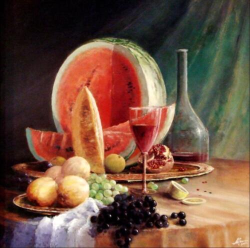 Home Decor Modern oil painting Still Life and Watermelon handpainted on canvas - Zdjęcie 1 z 7