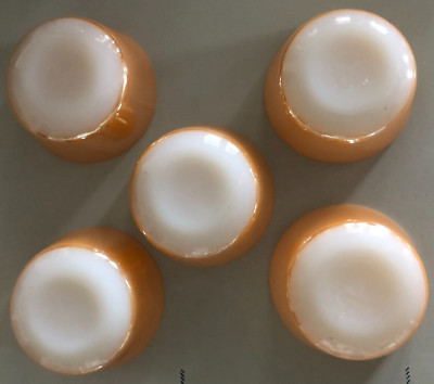 5 VINTAGE ANCHOR HOCKING FIRE KING OVENWARE 'Butterscotch' 6 oz CUSTARD CUPS