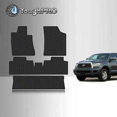 #ad ToughPRO Floor Mats 3rd Row Black For Toyota Sequoia All Weather 2001 2004 $99.95