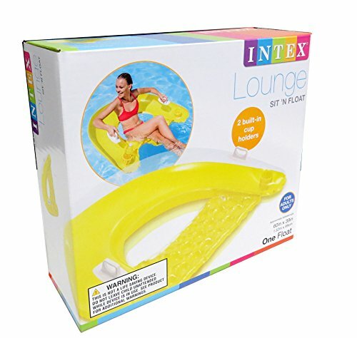 Intex Swimming Pool Lounge Floating Sit'n Float 60x39 Yellow 2 Cup Holders for sale online | eBay