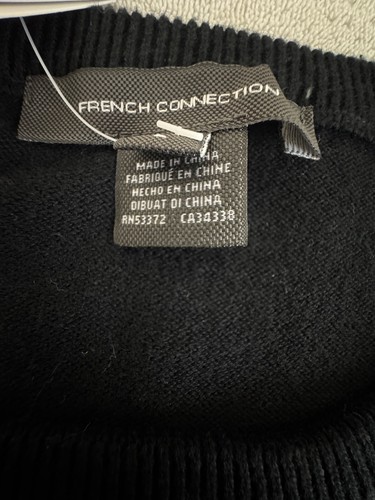 NWT French Connection Le Frenchie Black Sweater French Bulldog Parisian Size L - Picture 10 of 12