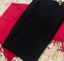Pair Bijoux Terner Pashmina Scarf / Wrap / Shawls Black & Red