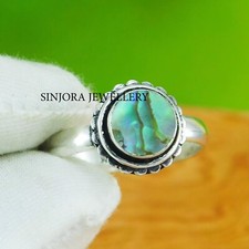 Abalone Shell Gemstone 925 sterling silver handmade Gift Ring US size 5 to 13