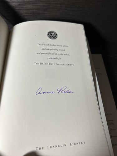 Franklin Library: Signed First Edition - Anne Rice Vittorio The Vampire / KAX - Picture 12 of 16