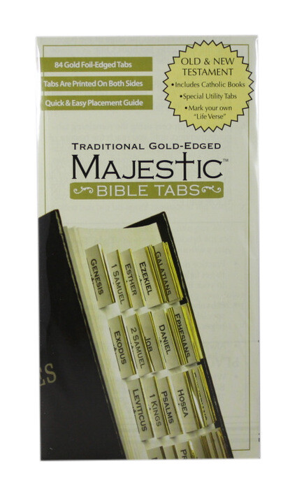 Majestic Gold Edged Bible Index Tabs 84 Old & New Testament Tabs 2 Side Design