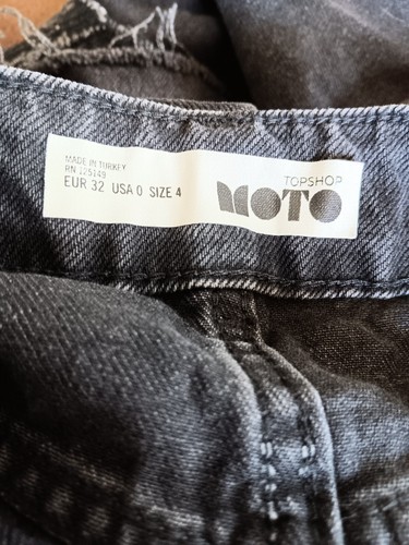 Topshop Moto Womens Denim 5 Pocket Distressed Studded Mini Skirt Black Size 0 - Picture 3 of 8