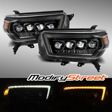 For 10-13 Toyota 4Runner NOVA-Series Alpha-Black Clear Projector Headlights Pair