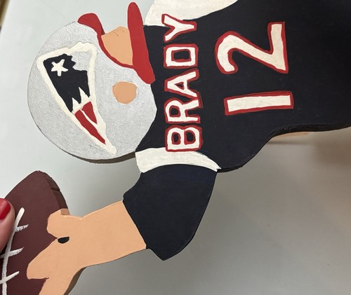 FOOTBALL PLAYER PATRIOTS Tom BRADY Whirligig Handmade Folk Art Spinner - Picture 11 of 24