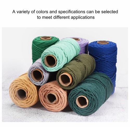2 Pcs Cotton Rope 4 Strand Twisted Braided Rope Cord Deep Green 100m/109 Yard... - Picture 7 of 7