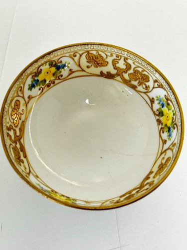 Noritake Morimura Bros NIPPON Hand Painted 3 legged bowl gold moriage - Picture 10 of 13