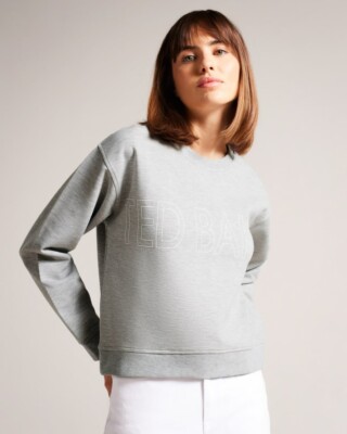 TED BAKER Lorito Logo Sweatshirt Sweater Grey