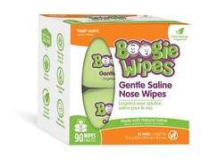Boogie Saline Nose Wipes Fresh Scent with Vitamin E  Aloe 45ct 2-Pack