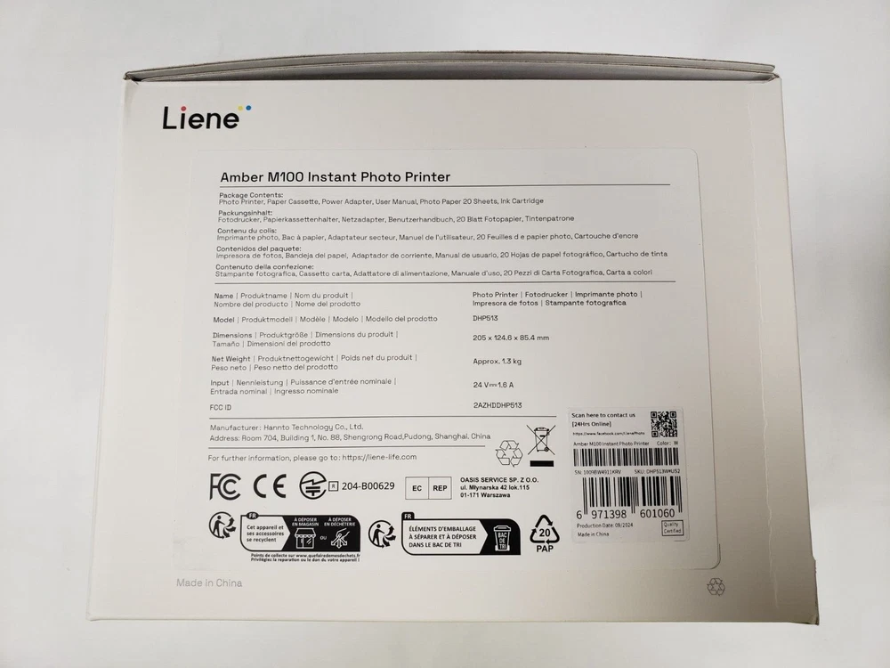 Liene Amber M100 Instant Photo Printer with Cartridge Big Pack Bundle DHP513 Liene Amber M100 Instant Photo Printer with Cartridge Big Pack Bundle DHP513