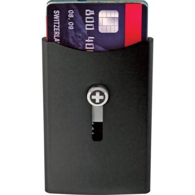 Wagner Super Slim Wallet Jet Black Holds 5 Cards Locks Securely Durable Easy