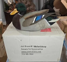 Ducks Unlimited #1 Mallard Drake Full Size Decoy by Jett Brunet NIB 2001