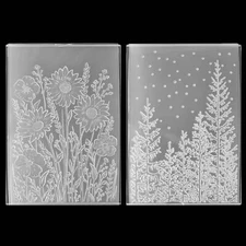 2pcs Embossing Folders, 4.5x6.3 Inch Textured Daisy Flower 3D Tree Woodland B...