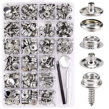 323 Piece Canvas Snap Kit, Marine Grade Stainless Steel (Caps, Sockets, Screw...