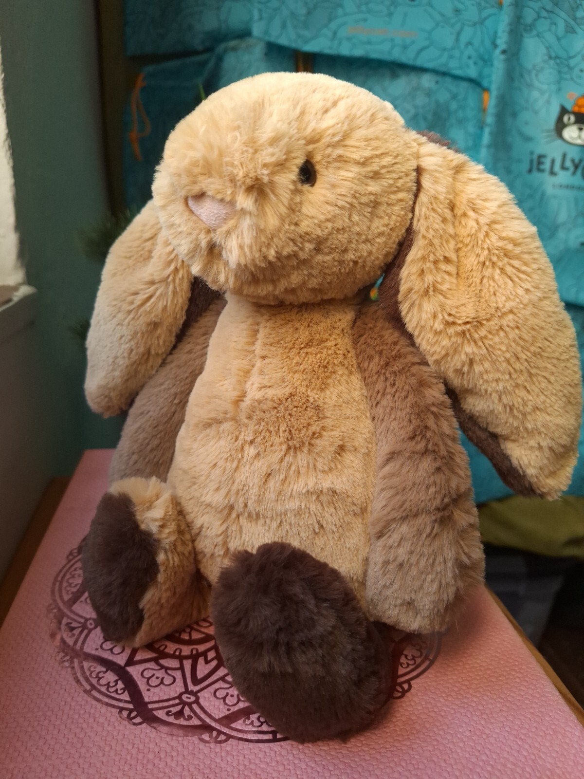 Peluche lapin Jellycat Bashful Patchwork pour cadeau de naissance