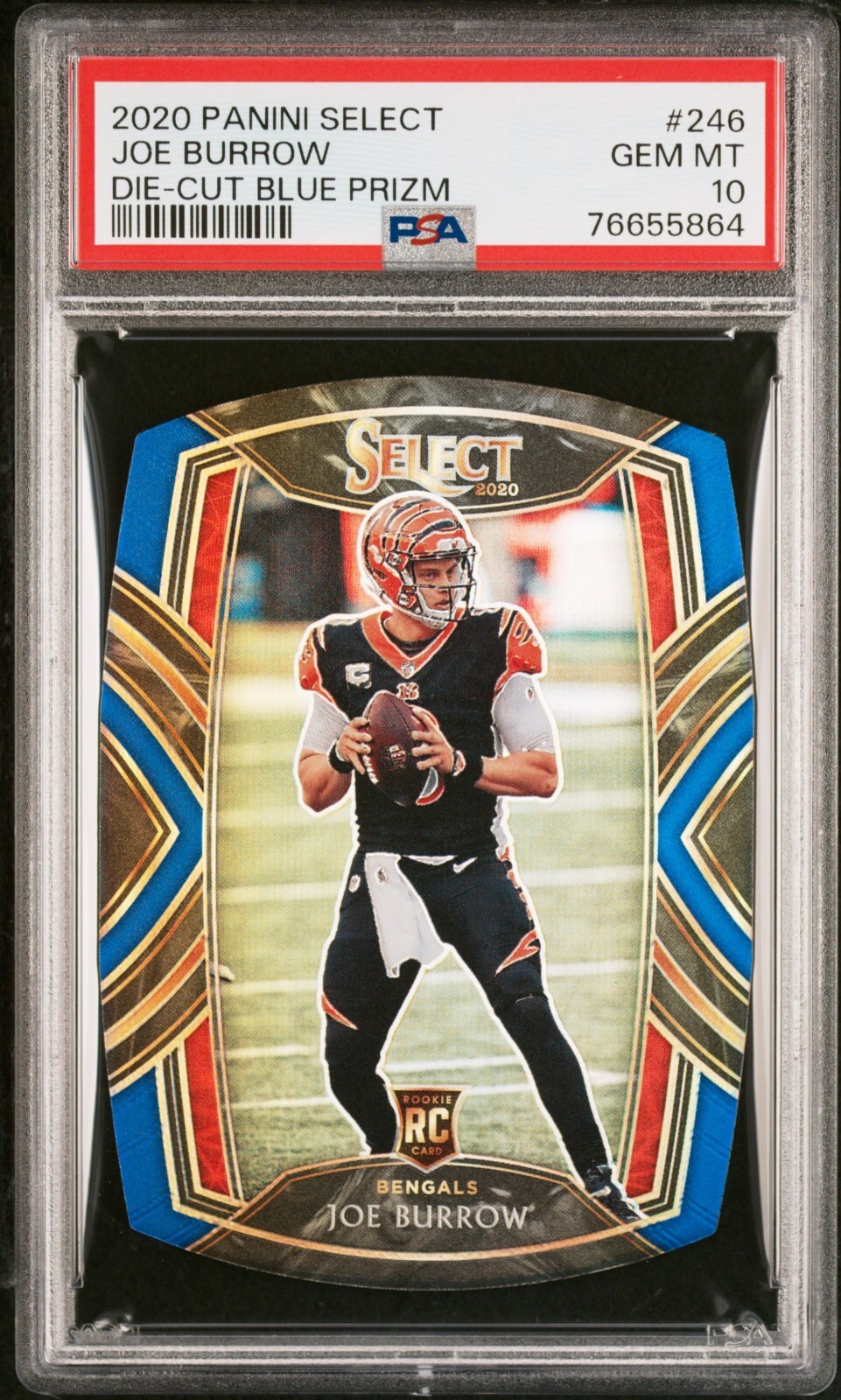 PSA 10 - 2020 Panini Select JOE BURROW RC Blue Prizm Die-Cut #246 (5864)
