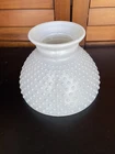 Antique Hobnail Shade Oil Kerosene student lampwhite Milk Glass 8"in. Fitter VTG