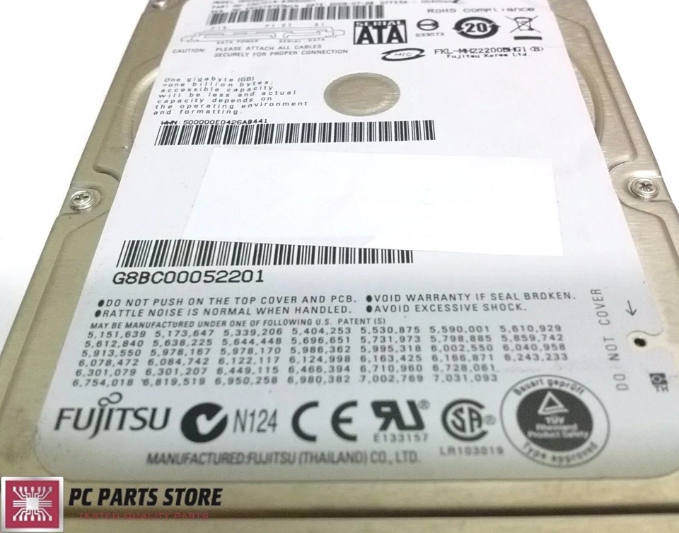 Fujitsu 200GB SATA 2.5" MHZ2200BH G1 CA07018-B366000T CA21344-B81X FOR PCB PARTS - Image 2 of 4